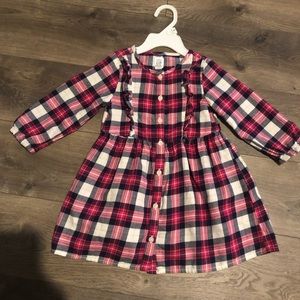 Gap pink plaid ruffle dress, like new!